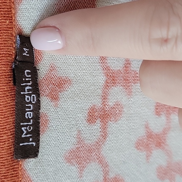 J. McLaughlin 3/4 Sleeve All Over Patterned Women Sz Medium Lightweight Cardigan - Picture 6 of 10